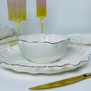 305-278 Набор из 6 салатников 15х6см ВАНЕССА ЗОЛОТО в под.уп.(х8)Фарфор