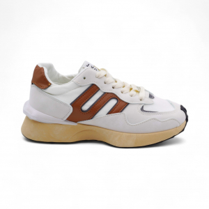 Кроссовки К210-1 бело коричневые