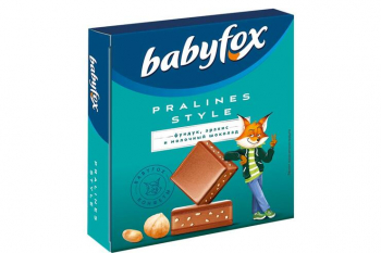 «BabyFox», шоколадные конфеты  Pralines Style фундук, арахис и молочный шоколад, 90 г