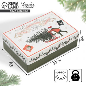 Коробка подарочная новогодняя складная «Ретро», 30?20?9 см, Новый год