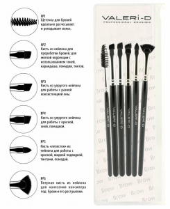 Набор из 6 кистей для оформления бровей Валери-Д - МБР6
