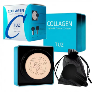 Увлажняющий коллагеновый кушон со спонжем в комплекте TUZ Collagen, 15 гр. ТОН 02 Натуральный