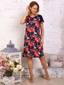 Халат женский на молнии с карманами, гранат (745-1)