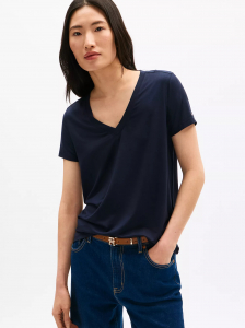 Relaxed Fit Drapey V-Neck T-Shirt