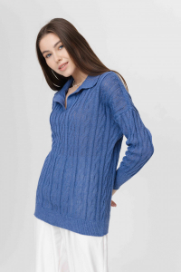Джемпер из льна 4-305 гиацинт