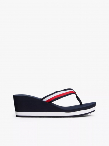 Stripe Webbing-Strap Wedge Sandal