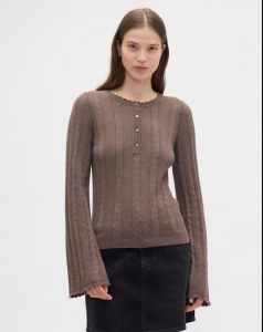 Pointelle Henley Top