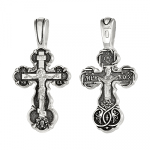 Крест (образ Покрова) из серебра литье частичное чернение