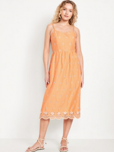 Fit & Flare Eyelet Midi Dress