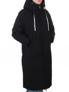 W8236M BLACK Пальто зимнее женское оверсайз (200 гр. био-пух)