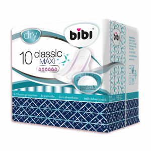 Прокладки "BIBI" Classic Maxi Dry, 6 капель, 10 шт.