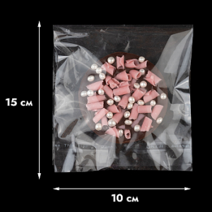 Пакет (конверт) прозрачный с клейкой полоской 10*15 см, 10 шт