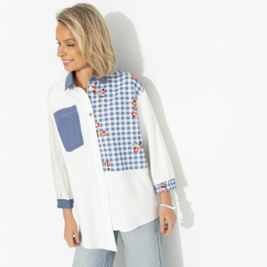 Рубашка комбинированная, Жемчужина образа (white)