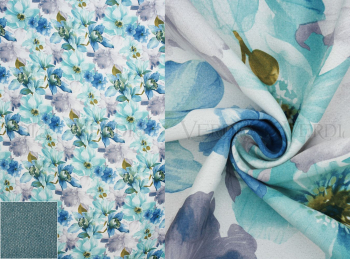 Портьерная ткань 3Д Цветы