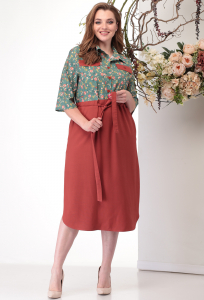 Платье Michel Chic 2011 терракот-зеленый