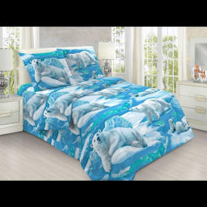 Наволочка Северный мишка 3D Бязь