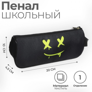 Пенал мягкий 1 отделение, 100 х 200 х 45 мм, объёмный, с ручкой 