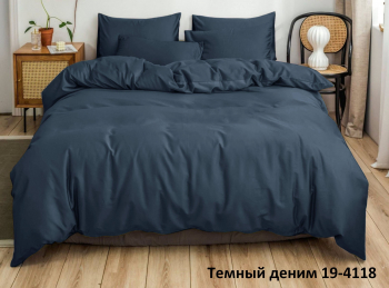 “Акция Простыня на резинке Моноколор “Тёмный Деним” Микрофибра