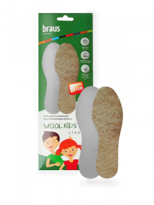 BRAUS Стельки детские зимние WOOL KIDS(шерсть+латекс) (р.19-35) БЕЗРАЗМЕРНЫЕ