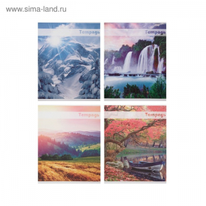 Тетрадь 48 листов в клетку, Calligrata «Красоты природы», МИКС