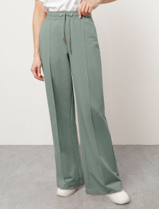 Прямые трикотажные брюки на резинке из футера двухнитки эластичные