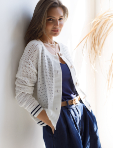 Кардиган фактурной вязки из хлопка