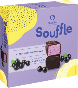 «O'Zera», конфеты Souffle со вкусом смородины, в тёмном шоколаде, 360г