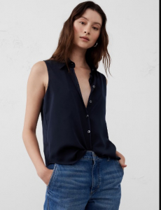 Silky Collared Top