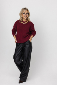 Джемпер из льна 4-329 вишня