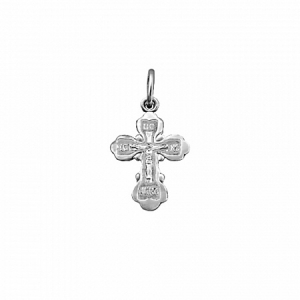 094.55 крест из серебра штампованный белый