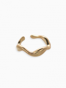 Серьги каффы «Мятый металл», цвет золото