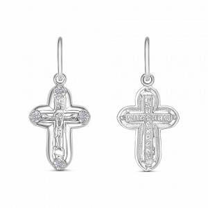 Крест с фианитом серебро 925*