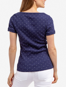 RIB SQUARE NECK DOT T-SHIRT