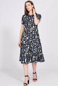 Платье Solei 4152 черный буквы