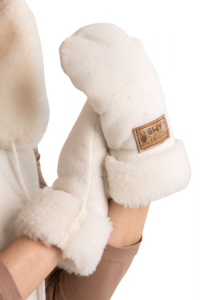 Варежки меховые РОДИНА белый
