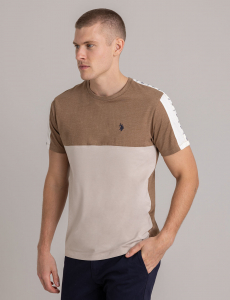 SHOULDER LOGO TRICOT TRIM T-SHIRT