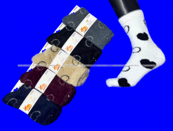 3 ПАРЫ - Ecosocks носки женские ангора НОРКА СЕРДЦЕ высокие арт. 6621
