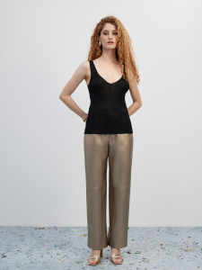 Топ вязаный черный