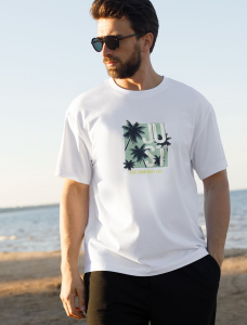 Свободная футболка  с авторским принтом