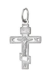 крест из серебра штампованный белый