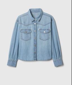 Kids Oversized Denim Western Shirt