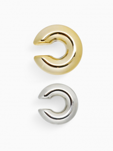 Серьги «Каффы» набор 2 шт., бублики, цвет серебро с золотом