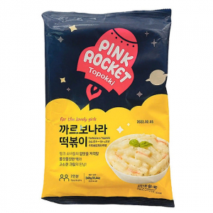 Рисовые палочки Токпокки Pink Rocket с соусом карбонара, пауч 240 г