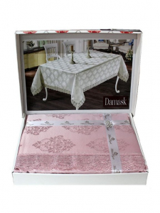 Скатерть EFOR DAMASK 160*300 прямоугольная пудровый PUDRA