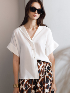 Блузка с коротким рукавом из вискозы с лиоцеллом