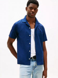 Regular Fit Linen-Blend Camp Shirt