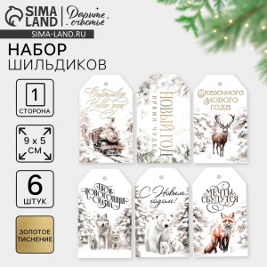 Шильдик декоративный в наборе «Твоя новогодняя сказка», 9?5 см, тиснение