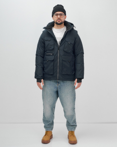 Куртка - жилетка трансформер 2 в 1 мужская зимняя темно-синего цвета 2409TS