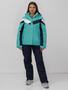 Горнолыжный костюм женский зимний УЦЕНКА бирюзового цвета 02811Br