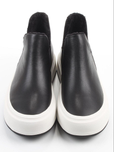 01-XKL24-068R BLACK Ботинки демисезонные женские (натуральная кожа, байка)